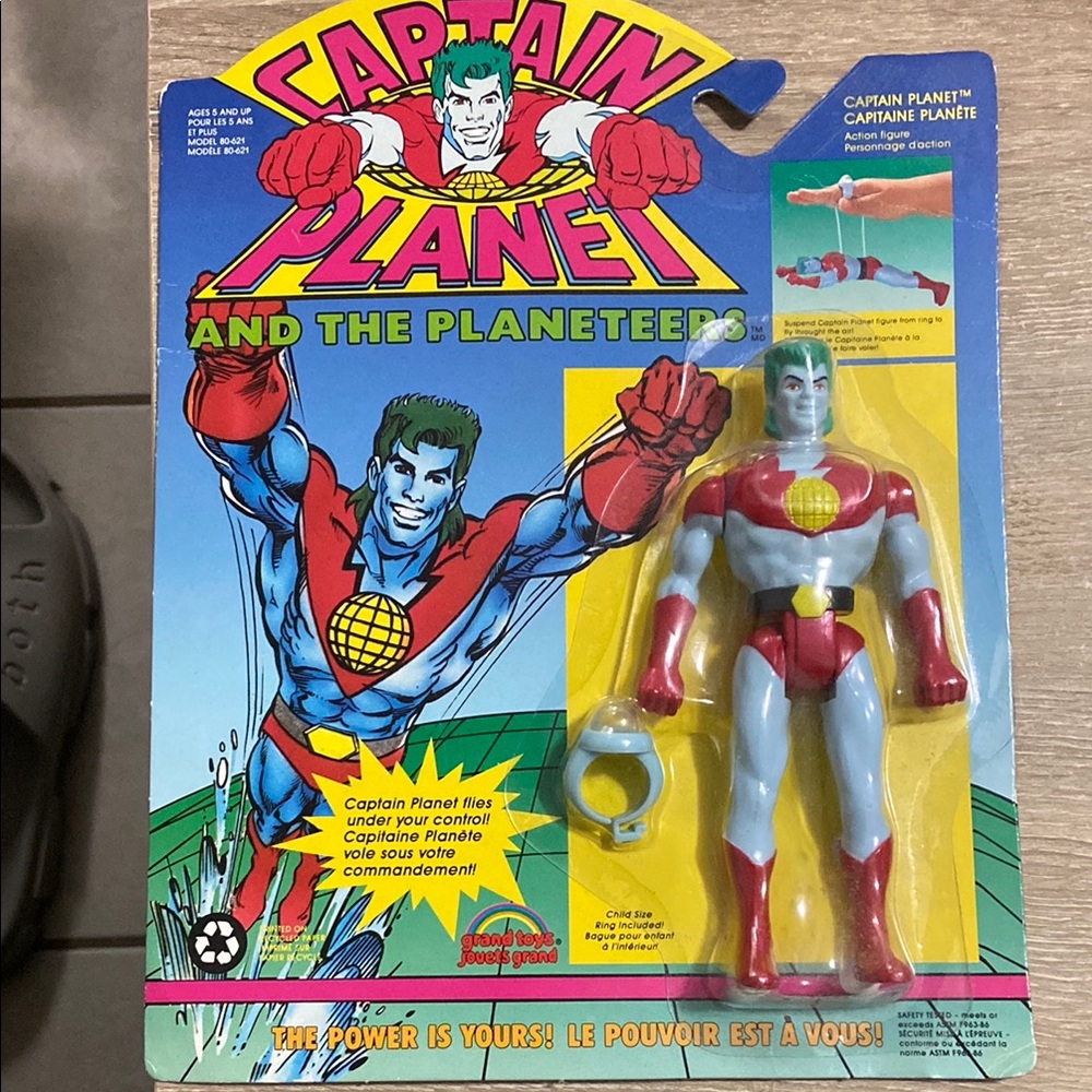 1991 Vintage CAPTAIN PLANET Action Figure Tiger Toys New / Sealed NIB